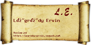 Légrády Ervin névjegykártya